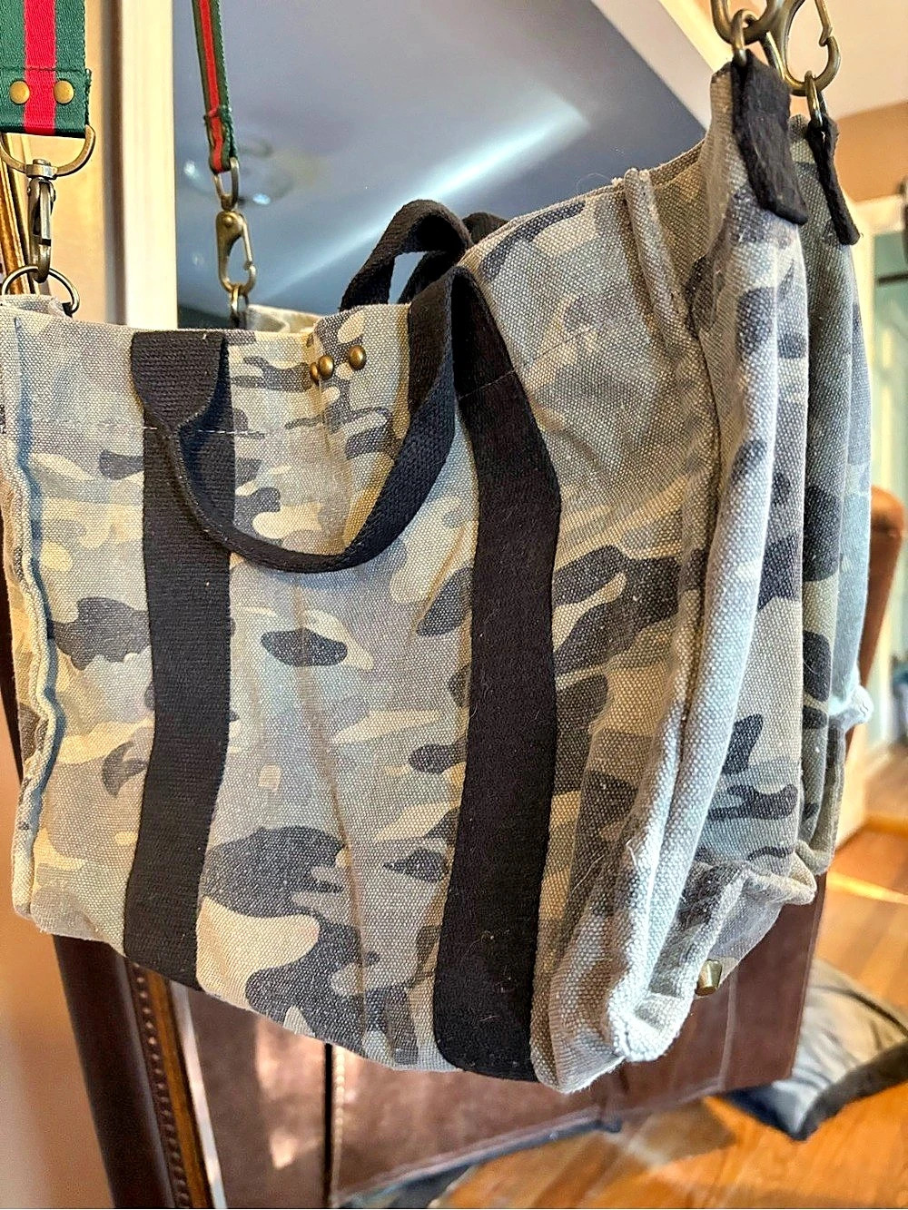 PS Camo Tote Bag in Green & Black - Picture 13 of 14